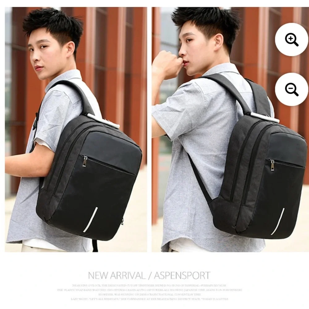 Stylish Black Men's Reflective Backpack